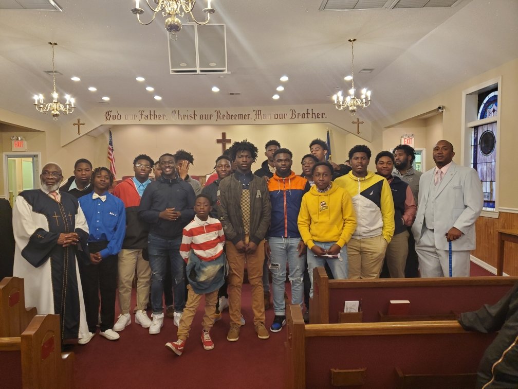 Players attended a fellowship service during the camp